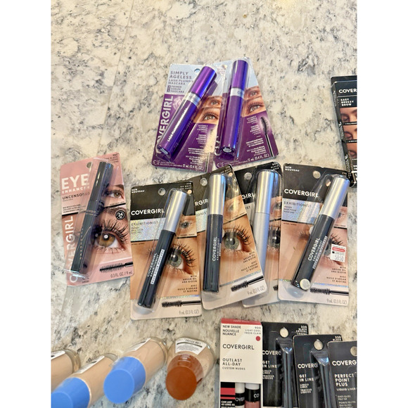 CoverGirl Makeup Lot 53 Pieces Mascara, Foundation, Primer, Concealer, Lip Color - Picture 7 of 9